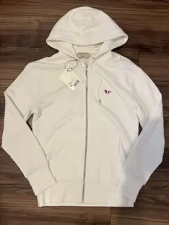 Maison Kitsune 白　ジップアップパーカー　メンズS