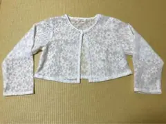 ホワイト花柄レースカーディガン　120サイズ