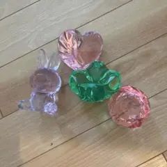 ガラス製装飾品セット（ウサギ・ハート・花）