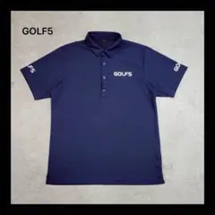 【美品】GOLF5 メンズ ネイビー 半袖ポロシャツ Lサイズ 速乾素材