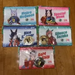 ウマ娘 ポーチ 缶バッジ 5セット 新品未開封 BOSS×ウマ娘 コラボ