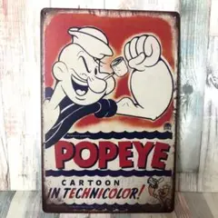 ブリキ看板☆ポパイ POPEYE CARTOON 349