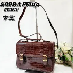 1点物ヴィンテージ☆イタリア製SOPRA FFinoサッチェル型ショルダーバッグ