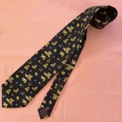 NINA RICCI ネイビー クマ柄 ネクタイ