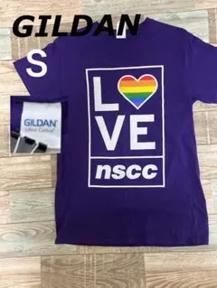 【美品】GILDAN LOVE nscc Tシャツ S パープル　ギルダン