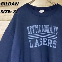 ✨GILDAN✨スウェット LASERS ネイビー ビッグプリント