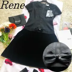 【未使用タグ付き】Rene ドッキングフレアドレス ブローチ付き ブラック 34