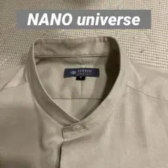 【美品】nano design ベージュ 半袖スタンドカラーシャツ S