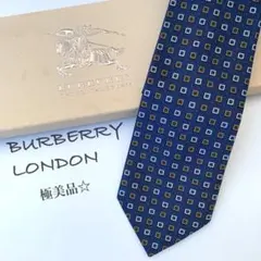 【期間限定】極美品 バーバリー ロンドン ネクタイ スクエア柄 即購入○ シルク
