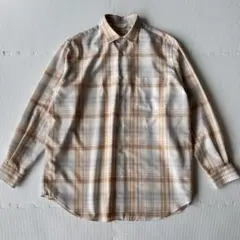 美品 WELLDER ウールチェックシャツ サイズ1 ブラウン メンズ
