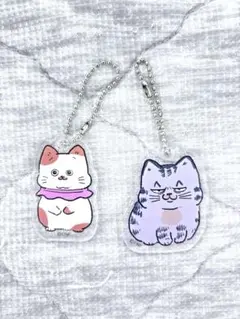 猫に転生したおじさん　アクリルキーホルダー2種セット　てぷちゃん　ぷんちゃんノラ