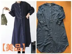 【美品】⟬ nod⟭ ライトデニム ブザムシャツワンピース