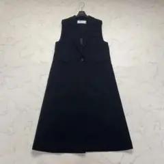 美品✨ADORE 23年 バックサテンクレープロングジレ 黒 38