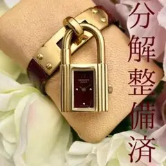 T138 エルメス ケリーウォッチ ボルドーダイヤル×ワインレッドストラップ