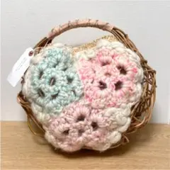 yoshiko works かごバッグ 籠 ハンドメイド作家 1点物