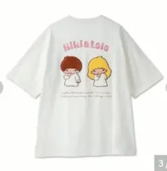 リトルツインスターズ　サガラ刺繍　半袖Tシャツ　ホワイト　M　キキララ50周年
