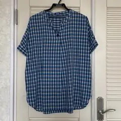 PART2 byJUNKOSHIMADA青と白のチェック柄 半袖シャツ涼しい11