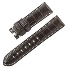 新品未使用◆定価2.5万円◆銀座ラシンオリジナルクロコダイルベルト濃茶◆22mm