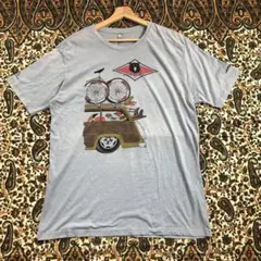 海外古着 自転車と車のイラスト カリフォルニアベアTシャツ 熊のイラスト