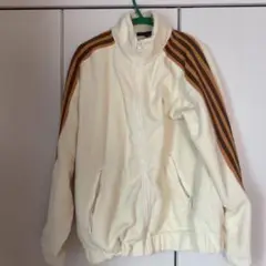 フリースジャケット クリーム色 ストライプ