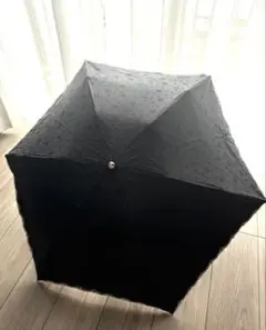 LANVIN ドット薔薇柄 折りたたみ傘 黒遮光晴雨兼用