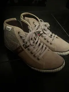 Lee ベージュ ハイカットスニーカー