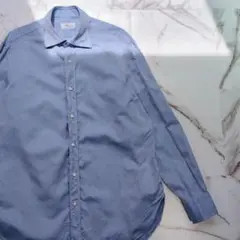LUIGI BORRELLI L/S ワイドカラー シャツ 青系 L 総柄