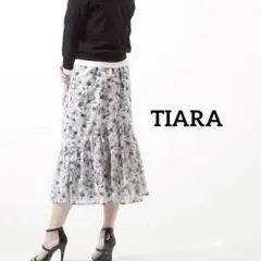TIARA(ティアラ)フラワープリントマーメイドスカート 花柄 M
