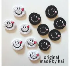 ■ニコちゃん＊白&黒＊レース 編み モチーフ■