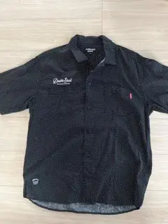 DOUBLESTEAL 黒/白ドット 半袖シャツ XL