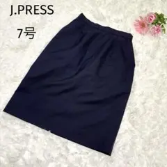 ジェイプレス タイトスカート ウール100％ ひざ丈 ネイビー　スカート　綺麗め