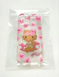 日焼けキティ　ギャル　ハイビスカス　サーフボード ビキニ　iPhone15ケース