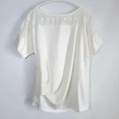 【極美品】エクリュフィル／シアー半袖ブラウス／Tシャツ／白T／日本製