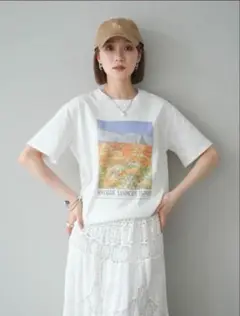 ☆TシャツSALE☆【新品】lumier フラワーフォトTシャツ