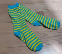青と黄色のストライプ靴下　新品　未使用
