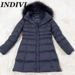 【美品】INDIVI インディヴィ ダウンコート ラクーンファー Aライン
