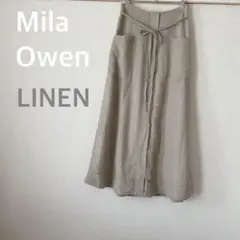 Mila Owenリネンフレアスカート前ポケット0