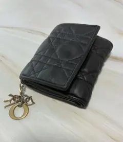 DIOR 三つ折り財布 ロータスウォレット ブラック