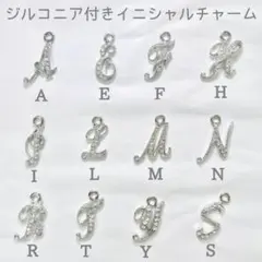ジルコニア付きイニシャルチャーム（新品）