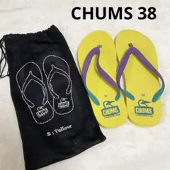 【美品】CHUMS チャムス　ビーチサンダル　ビーサン　サンダル 38 収納袋付