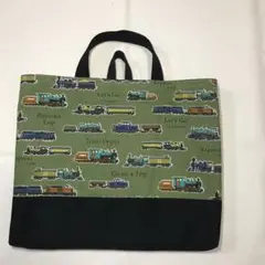 蒸気機関車　鉄道　レッスンバッグ