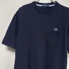 FRED PERRY フレッドペリー ポケット Tシャツ 鹿子 L 紺色ネイビー