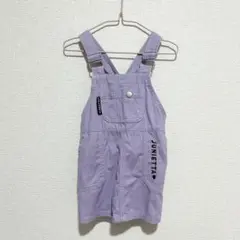【美品】 ジャンスカ ワンピース 刺繍 ロゴ 90サイズ