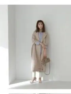 折り返しラペルノーカラーコート NATURAL BEAUTY BASIC