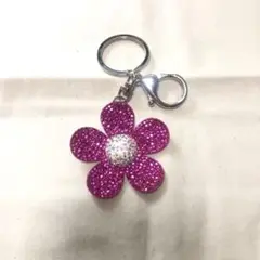 花、ラインストーンキーホルダー