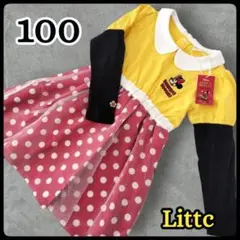 【新品】リトシー レトロ ディズニー ミニー ワンピース 長袖 なりきり 100
