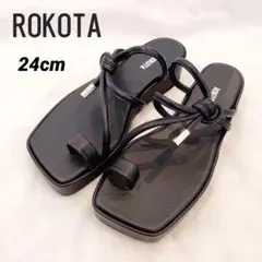 新品✨️ROKOTA❤ブラックストラップサンダル　24cm