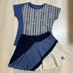 FILA ブルー系 セットアップ Tシャツ スカート　M