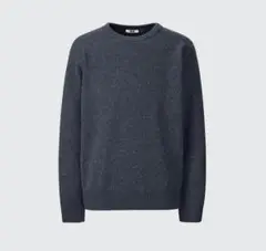 バイカラーラムクルーネックセーター　美品　ユニクロU