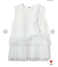 完売　Mila Owen　チュールドッキングペプラムカットトップス